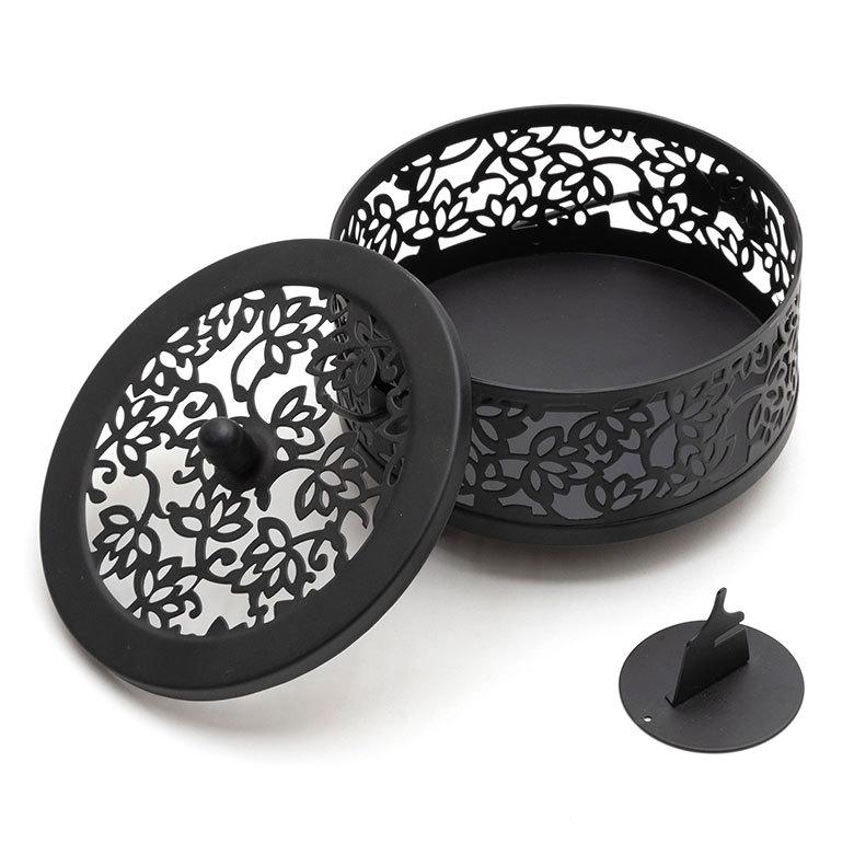 蚊取り線香ホルダー 蚊取り線香立て 蚊取り線香入れ おしゃれ 2個セット 蚊取り線香 蚊遣り 蚊やり スチール製 黒 白 ロータス 蓮 虫よけ対策 アジア工房 107 | ブランド登録なし | 20