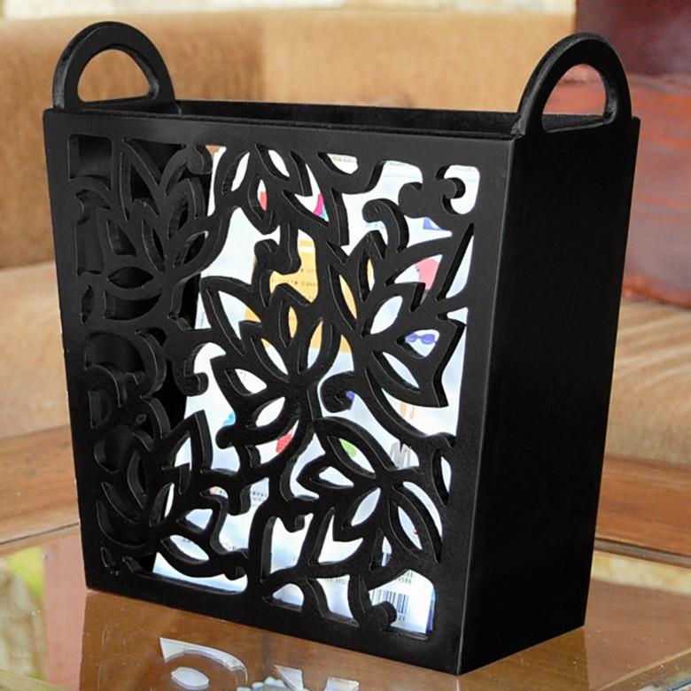 マガジンラック 彫刻アート ロータスモチーフ アジアン 収納 新聞ケース インテリア アート オブジェ エスニック 10800 | ブランド登録なし