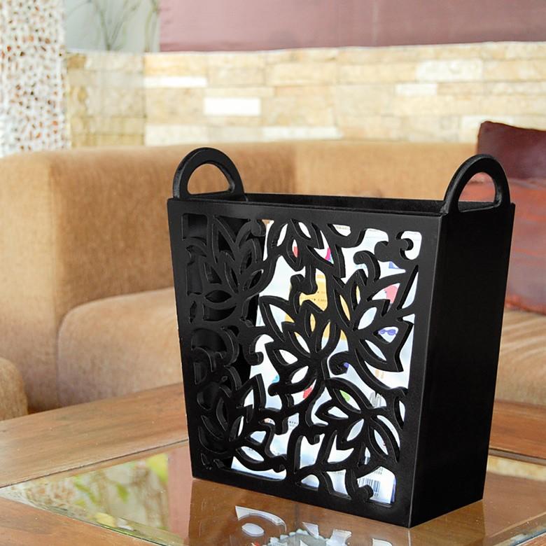 マガジンラック 彫刻アート ロータスモチーフ アジアン 収納 新聞ケース インテリア アート オブジェ エスニック 10800 | ブランド登録なし | 10