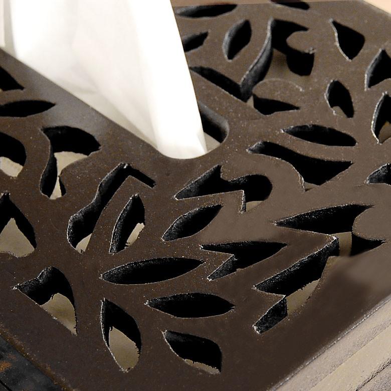 ティッシュケース ロータスをモチーフにした彫刻のティッシュケース アジア工房 10802 | ブランド登録なし | 01