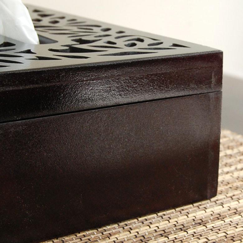 ティッシュケース ロータスをモチーフにした彫刻のティッシュケース アジア工房 10802 | ブランド登録なし | 05