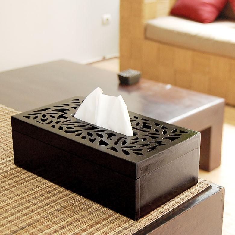 ティッシュケース ロータスをモチーフにした彫刻のティッシュケース アジア工房 10802 | ブランド登録なし | 07