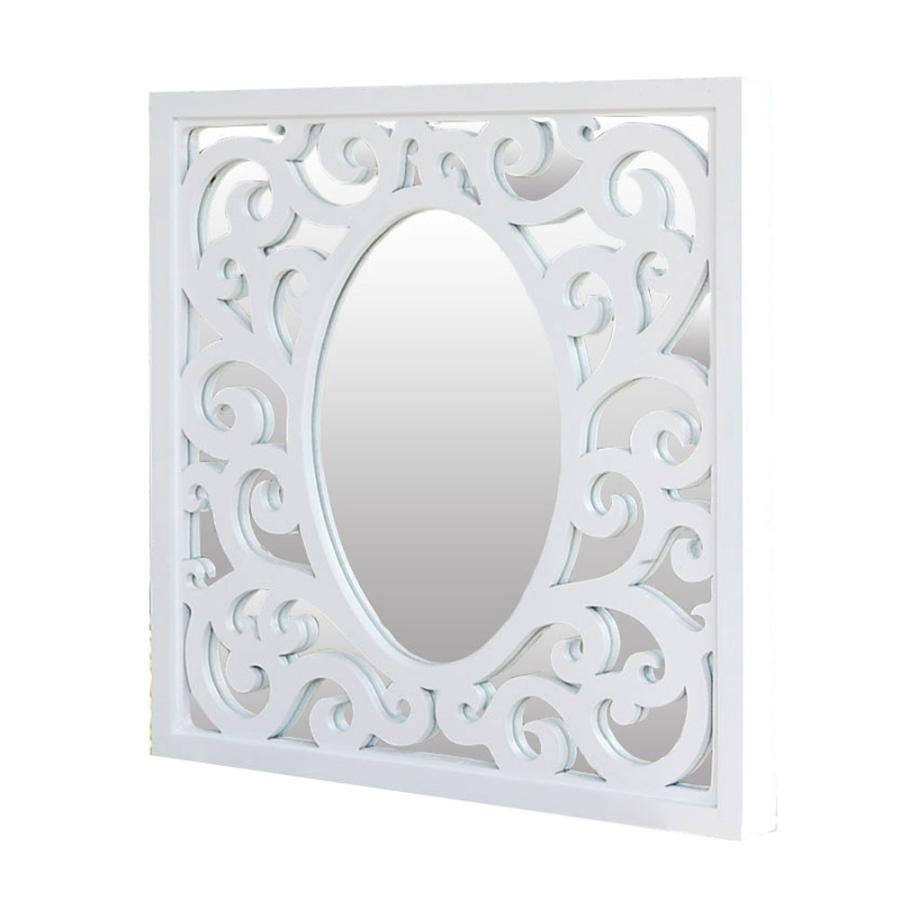 アジアン雑貨 オリエンタルな模様のアートミラー ホワイト 10806 | ブランド登録なし | 11