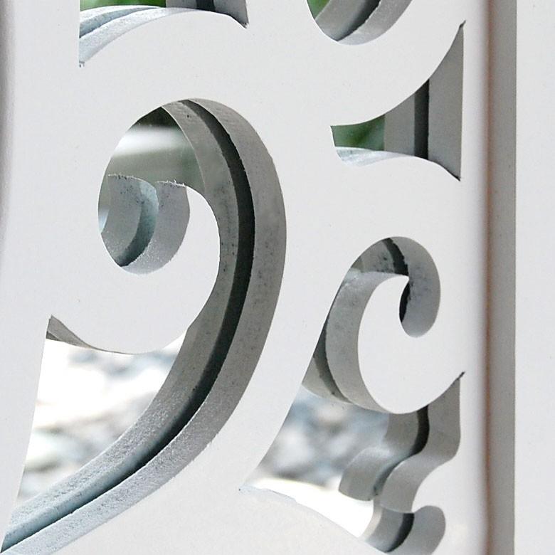 アジアン雑貨 オリエンタルな模様のアートミラー ホワイト 10806 | ブランド登録なし | 03