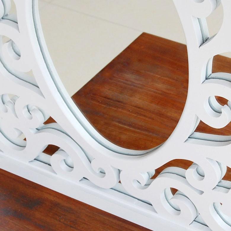 アジアン雑貨 オリエンタルな模様のアートミラー ホワイト 10806 | ブランド登録なし | 04