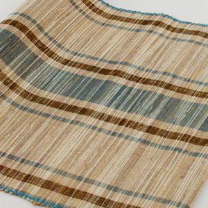 ランチョンマット テーブルウェア ボーダー柄 おしゃれ かわいい ブルー×ブラウン 天然素材 長方形 アジアン雑貨 アジア工房 10820 | ブランド登録なし | 03