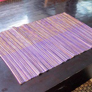 ランチョンマット おしゃれ アジアン ランチョン モダン 天然素材 バリ雑貨 アジアン雑貨 パープル×イエロー アジア工房 10822 | ブランド登録なし | 02