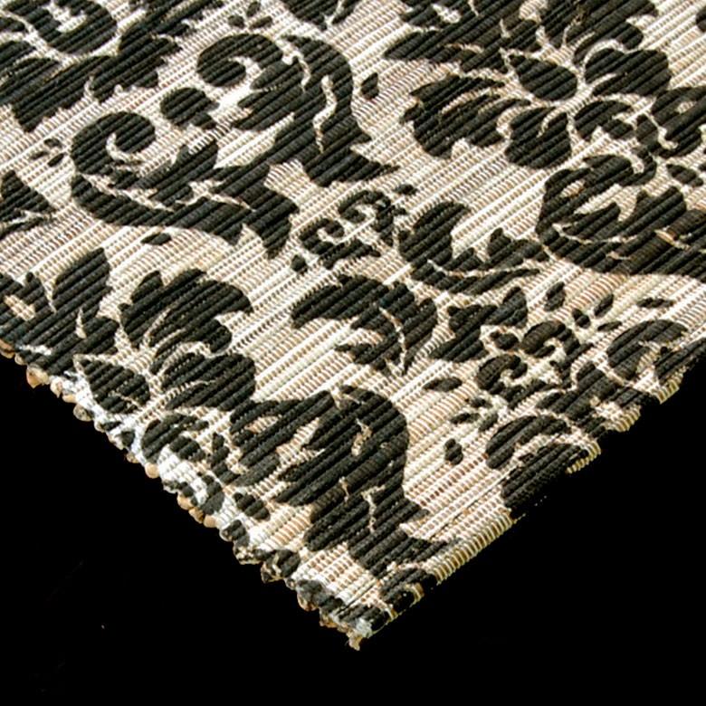 テーブルランナー テーブルセンター 布 タペストリー クロス ファブリック ウォーターヒヤシンス製 ブラック×ナチュラル アジア工房 10824 | ブランド登録なし | 06