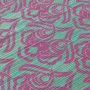 テーブルランナー ウォーターヒヤシンス製 ターコイズ×ピンク アジア工房 10827 | ブランド登録なし | 02