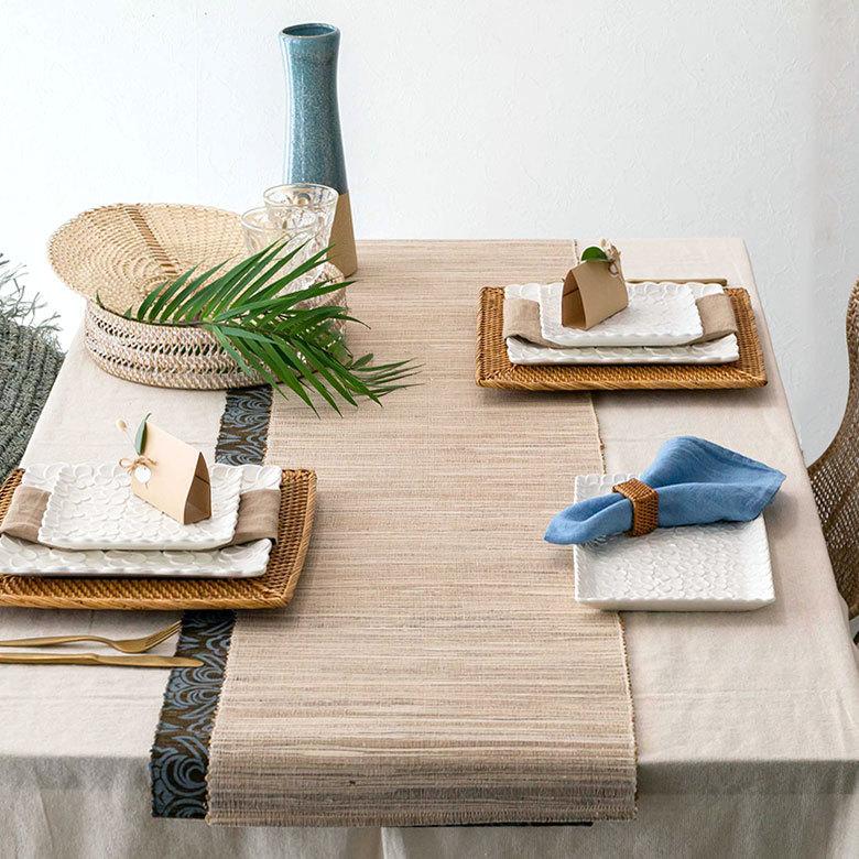 テーブルランナー ウォーターヒヤシンス製 テーブルセンター クロス ナチュラル アジアン エスニック 10832 | ブランド登録なし | 03