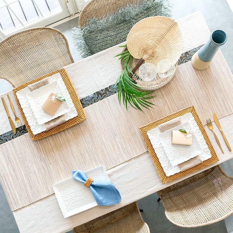 テーブルランナー ウォーターヒヤシンス製 テーブルセンター クロス ナチュラル アジアン エスニック 10832 | ブランド登録なし | 07