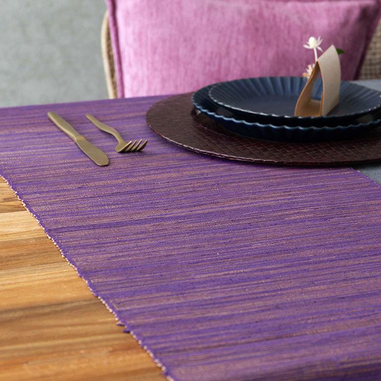 テーブルランナー ウォーターヒヤシンス製 テーブルセンター クロス パープル アジアン エスニック 10834 | ブランド登録なし | 05