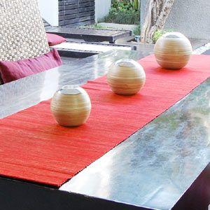 テーブルランナー ウォーターヒヤシンス製テーブルランナー レッド アジア工房 10835 | ブランド登録なし | 01