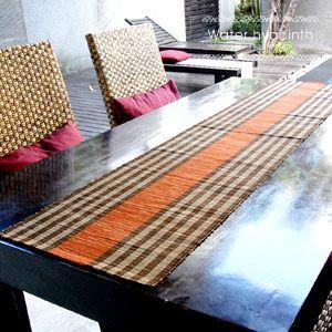 テーブルランナー ウォーターヒヤシンスで出来たテーブルランナー オレンジ アジア工房 10836 | ブランド登録なし | 01