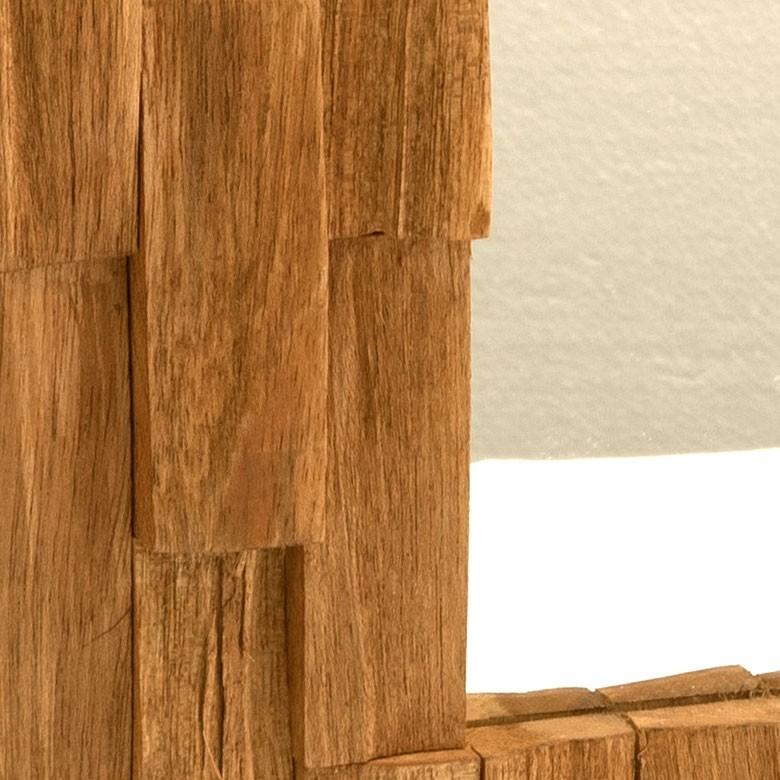 ミラー 壁掛け 卓上 鏡 金具付き アジアン チークウッド ナチュラル 正方形 ウォールデコレーション  バリ雑貨 エスニック おしゃれ 1086 | ブランド登録なし | 04