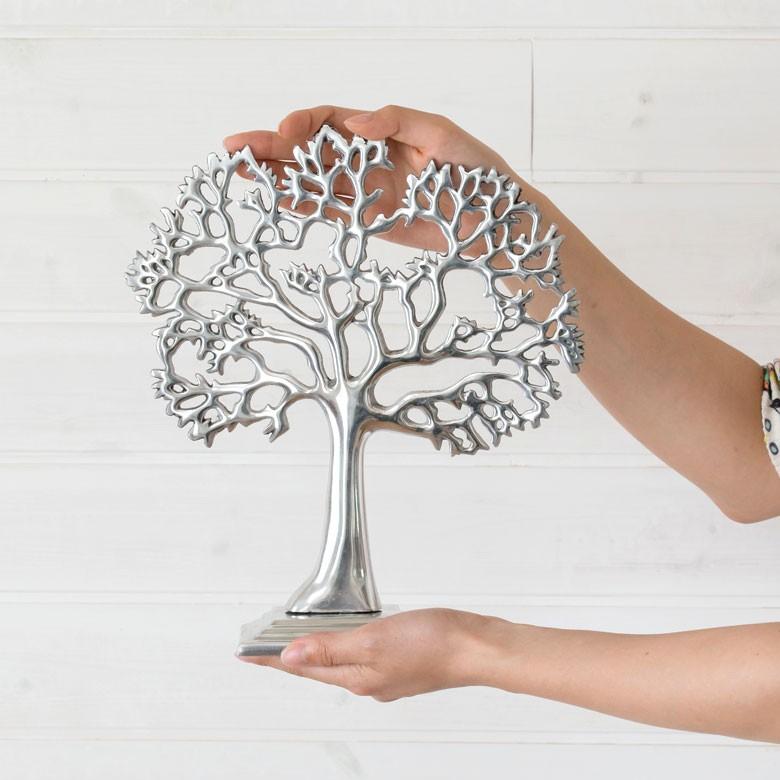 珊瑚をモチーフにしたアルミのオブジェ 置物 アジア工房 10914