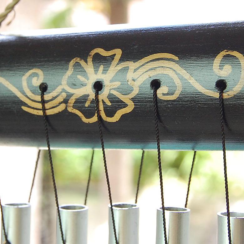 バンブーとアルミで出来た小さな民族模様の優しい音色の風鈴 ウィンドチャイム バリ 雑貨 アジア雑貨 アジアン雑貨 ウインドチャーム 風りん 10917 | ブランド登録なし | 01