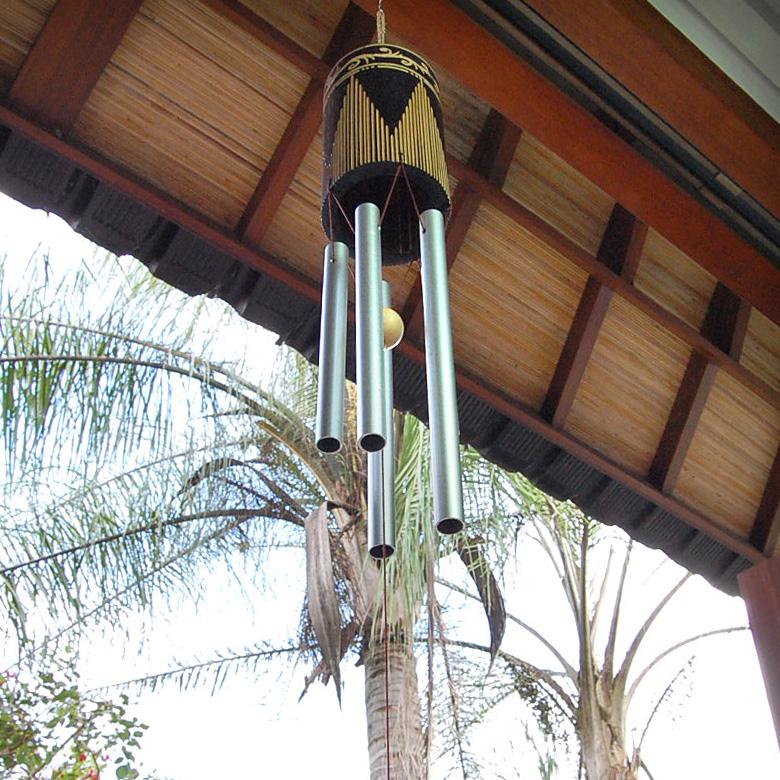 バンブーとアルミで出来た民族模様の優しい音色の風鈴 ウィンドチャイム バリ アジアン雑貨 バリ島 ウインドチャーム 風りん ナチュラル ふうりん 10918 | ブランド登録なし | 04