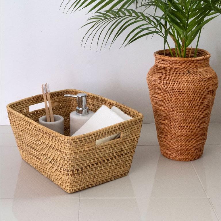バスケット 脱衣かご 洗濯 かご バスケット 収納バスケット 収納ボックス バスタオル入れ ラタン ナチュラル アジアン おしゃれ 10926 | ブランド登録なし | 05