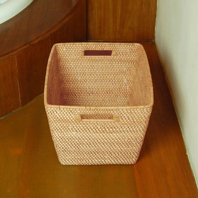 バスケット カゴ 収納 取手付き 脱衣カゴ ナチュラル ラタン おもちゃ 雑貨 アジアン おしゃれ 10927 | ブランド登録なし | 02