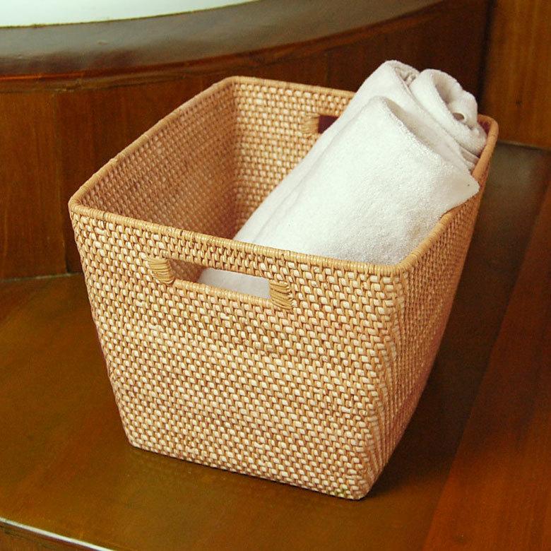 バスケット カゴ 収納 取手付き 脱衣カゴ ナチュラル ラタン おもちゃ 雑貨 アジアン おしゃれ 10927 | ブランド登録なし | 06
