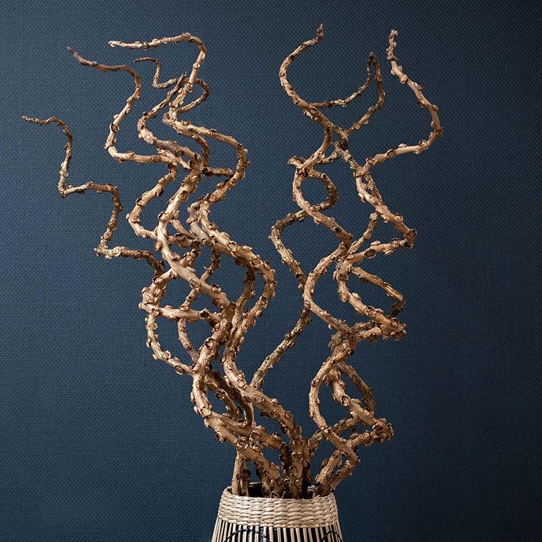 アートプランツ フラワー 花 枝 プランツ オブジェ パームツリー ゴールド アジアン 造花 置き物 雑貨 ナチュラル フェイク 和風 インテリア アジア工房 10950 | ブランド登録なし | 01