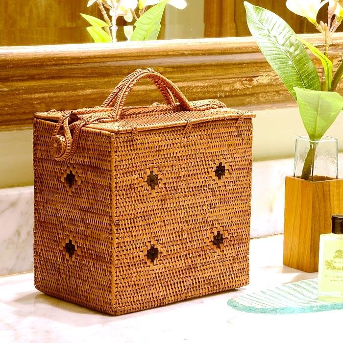 アタで編まれたコスメバッグ ハイタイプ アジア工房 10982 | ブランド登録なし