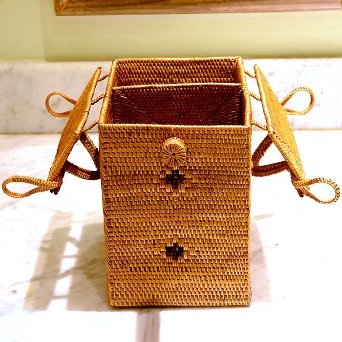 アタで編まれたコスメバッグ ハイタイプ アジア工房 10982 | ブランド登録なし | 02