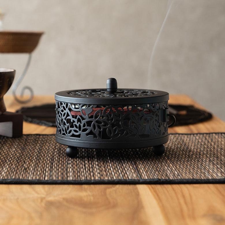 蚊取り線香入れ 蚊取り線香ホルダー 蚊取り線香立て おしゃれ 5個セット ロータス蓮柄 蚊遣り 蚊やり スチール製 ブラック 黒 虫よけ対策 アジア工房 10 | ブランド登録なし | 04