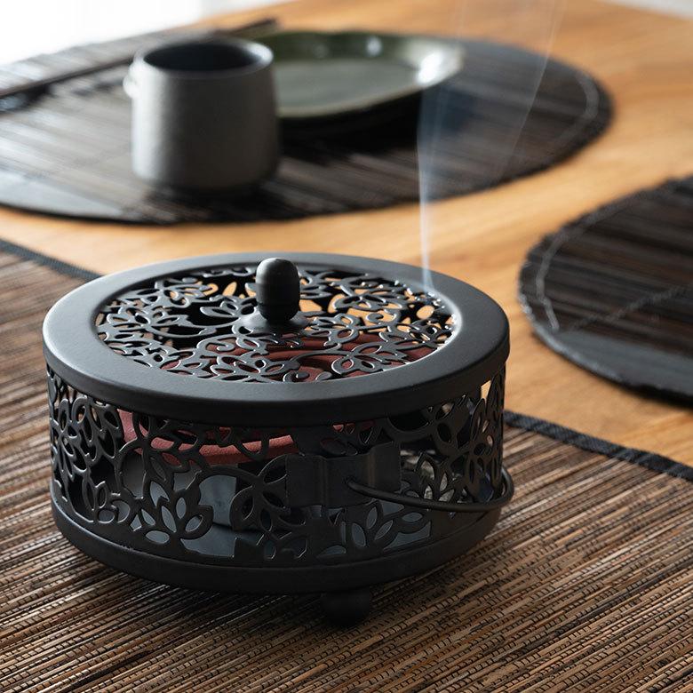 蚊取り線香入れ 蚊取り線香ホルダー 蚊取り線香立て おしゃれ 5個セット ロータス蓮柄 蚊遣り 蚊やり スチール製 ブラック 黒 虫よけ対策 アジア工房 10 | ブランド登録なし | 22