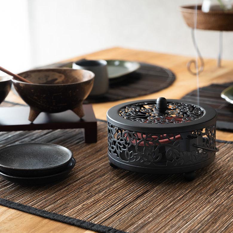 蚊取り線香入れ 蚊取り線香ホルダー 蚊取り線香立て おしゃれ 5個セット ロータス蓮柄 蚊遣り 蚊やり スチール製 ブラック 黒 虫よけ対策 アジア工房 10 | ブランド登録なし | 07