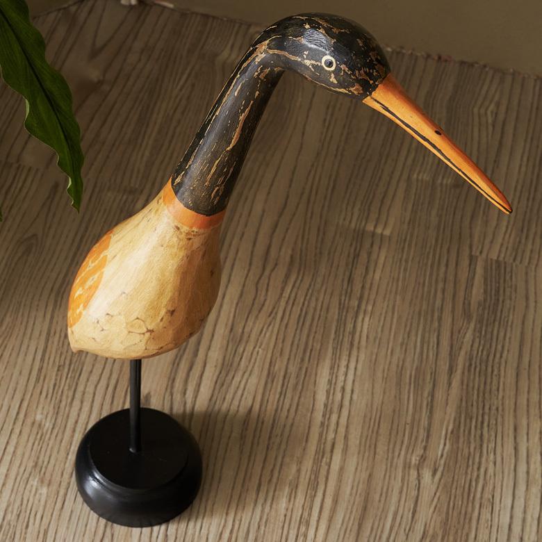 ヘロン 鳥 オブジェ インテリア 置物 玄関 リビング 店舗用 バリ 雑貨 アジア雑貨 11140 | ブランド登録なし | 07