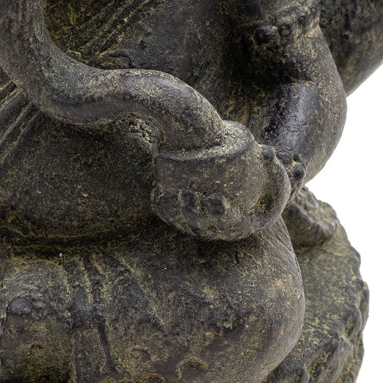 ガネーシャのアンティーク調アジアンストーンオブジェ ブラウン バリ 彫刻 置物 アジアン雑貨 アジア工房 11333 | ブランド登録なし | 10