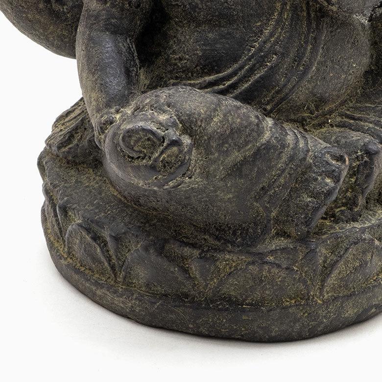 ガネーシャのアンティーク調アジアンストーンオブジェ ブラウン バリ 彫刻 置物 アジアン雑貨 アジア工房 11333 | ブランド登録なし | 17