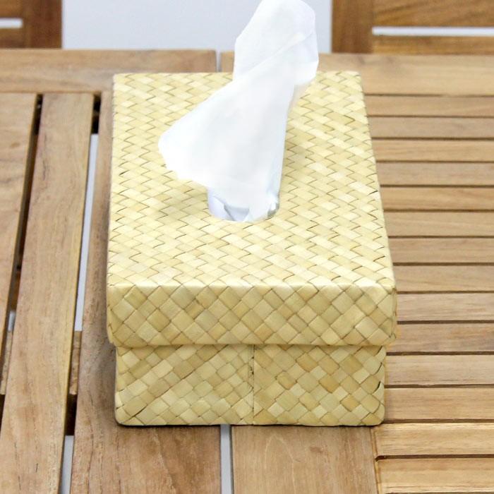 パンダンで編まれた折り畳みティッシュケースカバー ナチュラル アジア工房 11359 | ブランド登録なし | 03