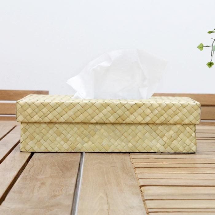 パンダンで編まれた折り畳みティッシュケースカバー ナチュラル アジア工房 11359 | ブランド登録なし | 04