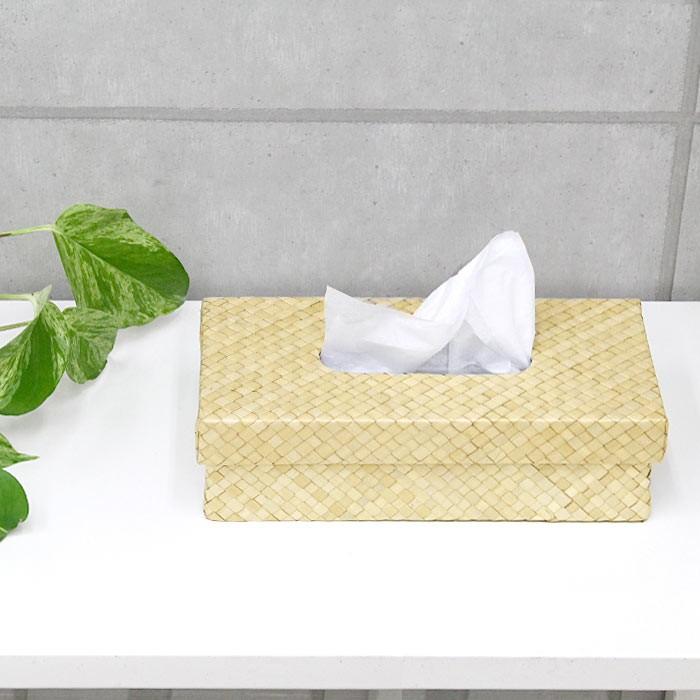 パンダンで編まれた折り畳みティッシュケースカバー ナチュラル アジア工房 11359 | ブランド登録なし | 09