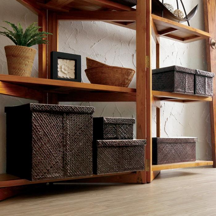 パンダンのモジュール収納ケース ダークブラウン S4 アジア工房 11366 | ブランド登録なし | 02