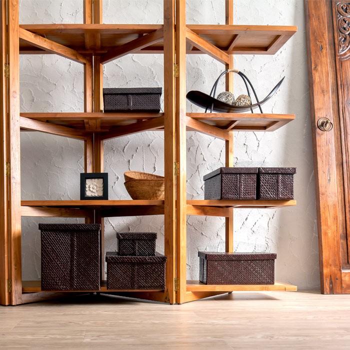 パンダンのモジュール収納ケース ダークブラウン M3 アジア工房 11372 | ブランド登録なし | 05