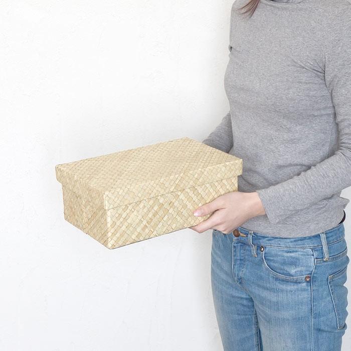 パンダンの折畳み収納ボックス バスケット フタ付き 収納 カゴ 小物入れ バリ モダン おしゃれ 収納ケース 収納箱 バリ雑貨 アジア工房 11376 | ブランド登録なし | 05