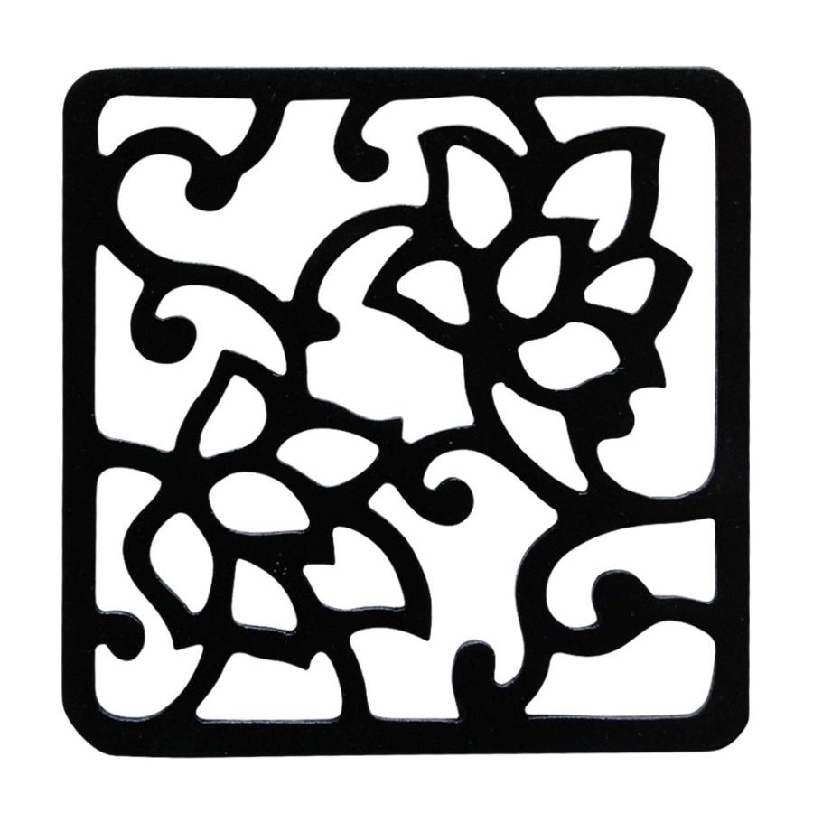 コースター 木製 円形 丸型 ソーサー モダン アジアン ブラック キッチン雑貨 カフェ 敷物 オリエンタルモチーフ 花型 11383 | ブランド登録なし | 06