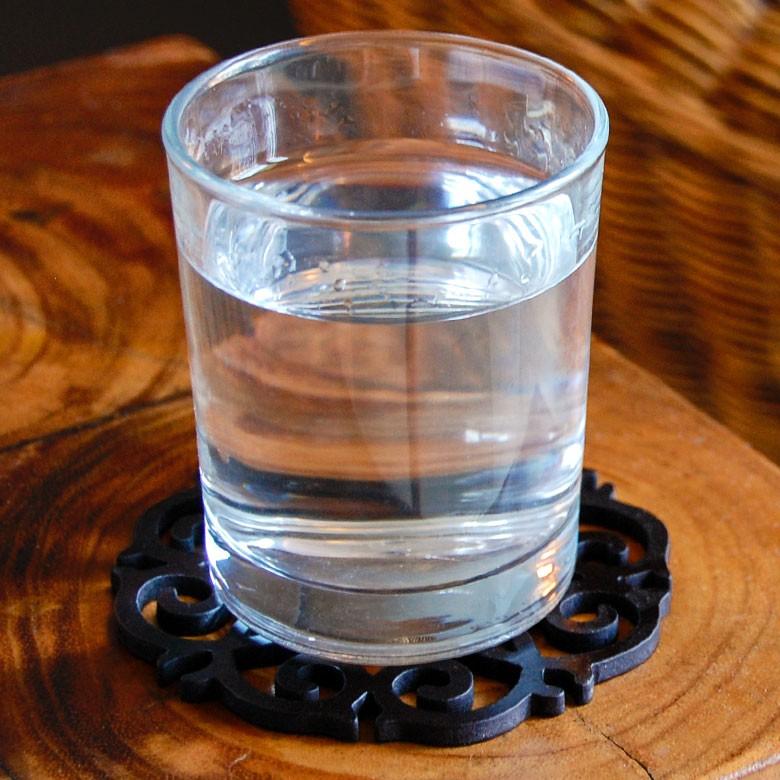 コースター 木製 円形 丸型 ソーサー モダン アジアン ブラック キッチン雑貨 カフェ 敷物 オリエンタルモチーフ 花型 11388 | ブランド登録なし | 05