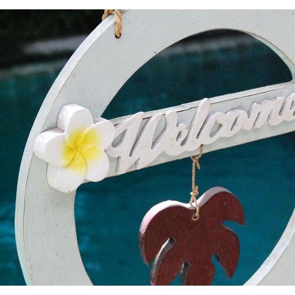 プルメリアとモンステラモチーフのサークル型ウェルカムボード 11505 | ブランド登録なし | 02