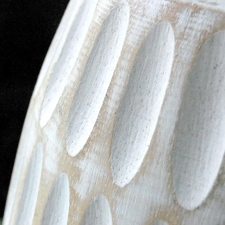 花瓶 花器 鉢カバー 傘立て かさたて ウッド オブジェ インテリア 収納 入れ物 置物 置き物 木製 リビング アンティーク 白 玄関 リゾート アジア工房 11506 | ブランド登録なし | 01