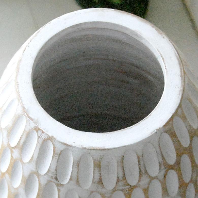 花瓶 花器 鉢カバー 傘立て かさたて ウッド オブジェ インテリア 収納 入れ物 置物 置き物 木製 リビング アンティーク 白 玄関 リゾート アジア工房 11506 | ブランド登録なし | 03
