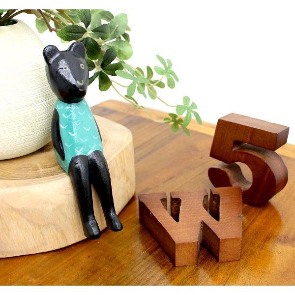 ちょこんとお座りしたバリの黒クマ木彫りオブジェ 11539 | ブランド登録なし | 03