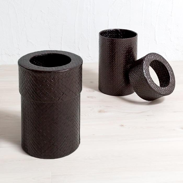 ゴミ箱 おしゃれ フタ付き ダストボックス くずかご 蓋付き 丸型 円形 丸い モダン アジアン 見えない リビング 寝室 パンダン アジア工房 11561 | ブランド登録なし