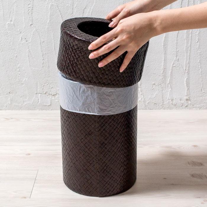 ゴミ箱 おしゃれ フタ付き ダストボックス くずかご 蓋付き 丸型 円形 丸い モダン アジアン 見えない リビング 寝室 パンダン アジア工房 11561 | ブランド登録なし | 01