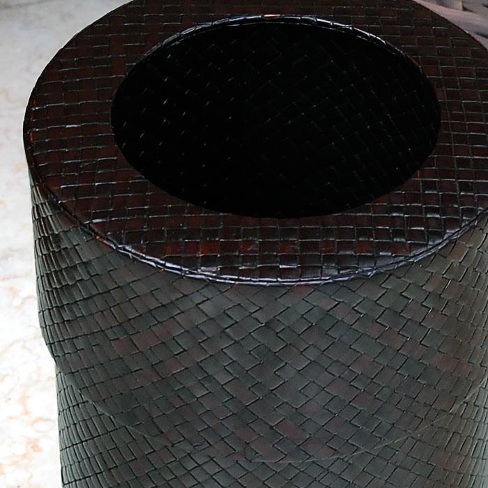 ゴミ箱 おしゃれ フタ付き ダストボックス くずかご 蓋付き 丸型 円形 丸い モダン アジアン 見えない リビング 寝室 パンダン アジア工房 11561 | ブランド登録なし | 05