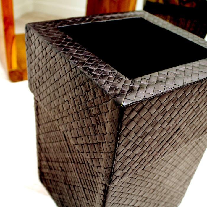 ゴミ箱 おしゃれ 蓋付き ダストボックス くずかご フタ付き 見えない 正方形 モダン アジアン リビング 寝室 パンダン アジア工房 11562 | ブランド登録なし | 02